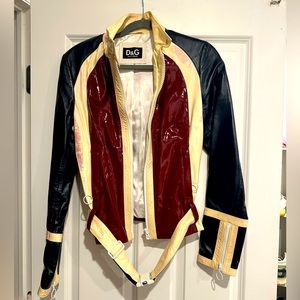 Authentic Vintage Dolce & Gabbana Patent Moto Jacket